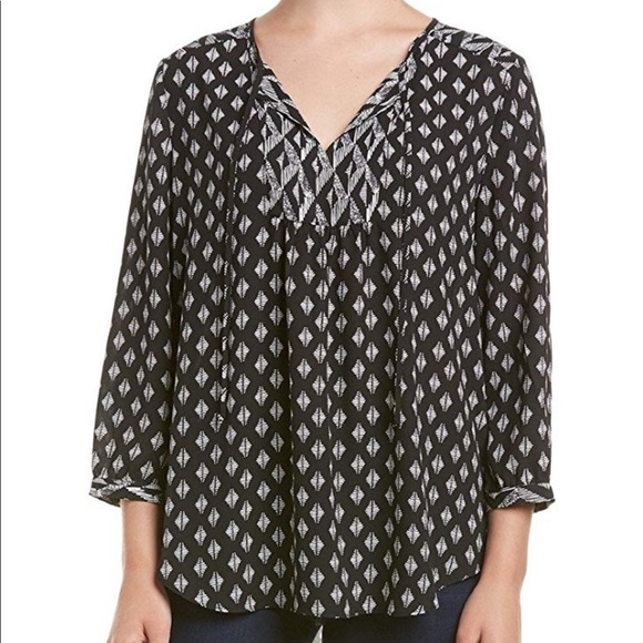 NYDJ Tops - NYDJ Boho Tribal Peasant Blouse EUC